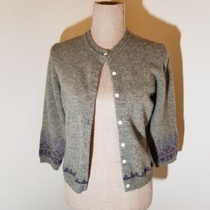Abercrombie & Fitch green lambswool cardigan sz L